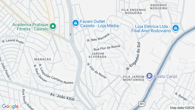 Mapa do bairro Jardim Alvorada, Belo Horizonte - MG