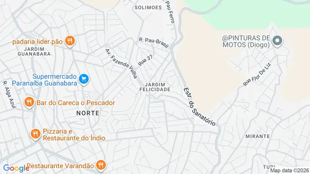 Mapa do bairro Jardim Felicidade, Belo Horizonte - MG