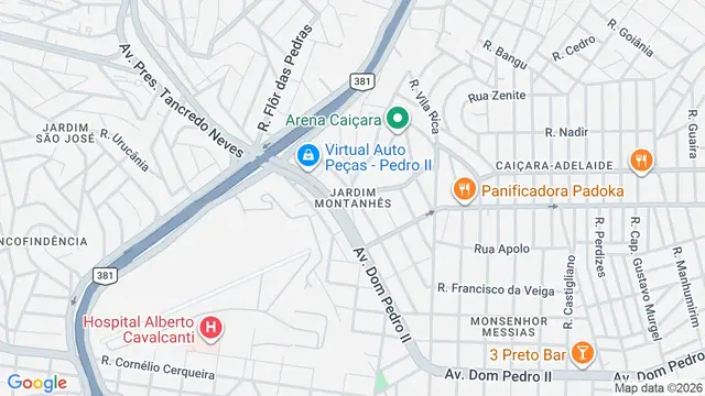 Mapa do bairro Jardim Montanhês, Belo Horizonte - MG