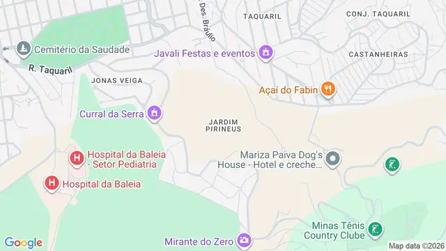 Mapa do bairro Jardim Pirineus, Belo Horizonte - MG