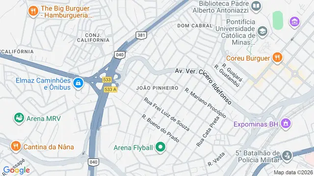 Mapa do bairro João Pinheiro, Belo Horizonte - MG