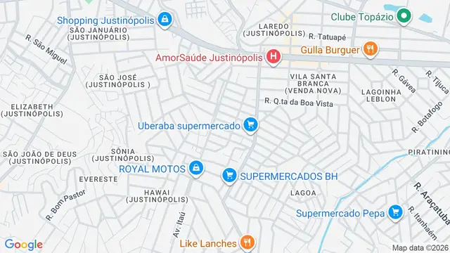 Mapa do bairro Lagoa, Belo Horizonte - MG - Rua Antônio Augusto