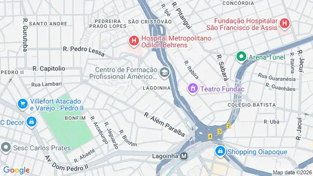 Mapa do bairro Lagoinha, Belo Horizonte - MG