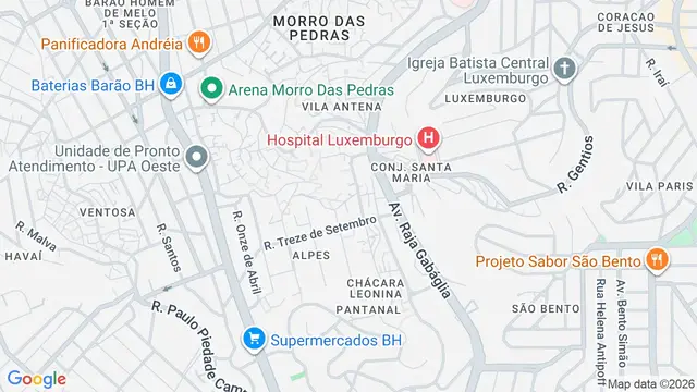 Mapa do bairro Leonina, Belo Horizonte - MG