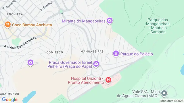 Mapa do bairro Mangabeiras, Belo Horizonte - MG