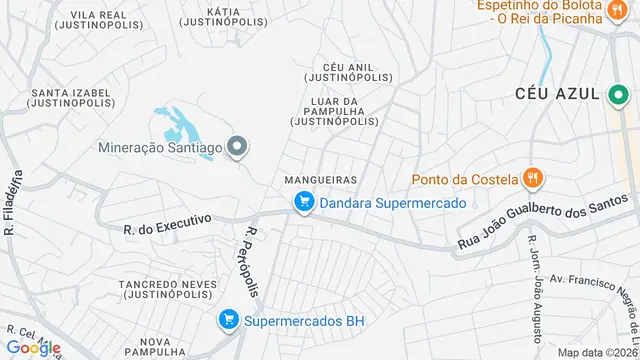Mapa do bairro Mangueiras, Belo Horizonte - MG
