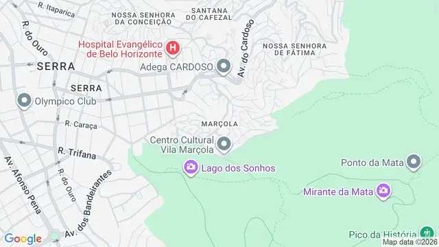 Mapa do bairro Marçola, Belo Horizonte - MG