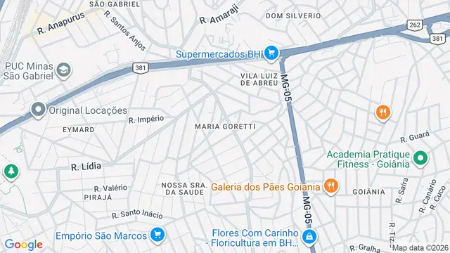 Mapa do bairro Maria Goretti, Belo Horizonte - MG