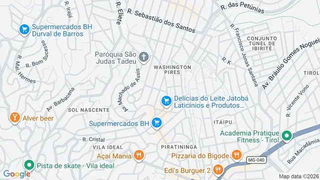 Mapa do bairro Maria Teresa, Belo Horizonte - MG