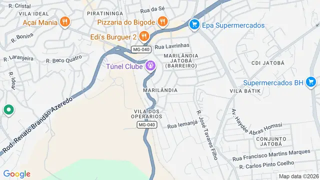 Mapa do bairro Marilândia, Belo Horizonte - MG