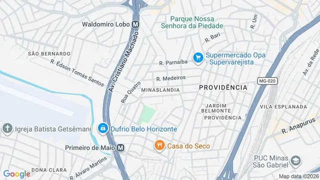 Mapa do bairro Minaslandia, Belo Horizonte - MG