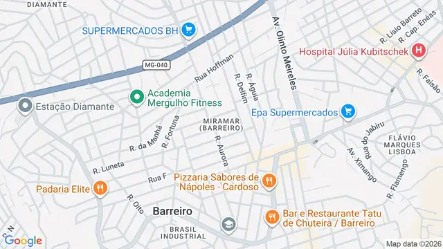 Mapa do bairro Miramar (Barreiro), Belo Horizonte - MG