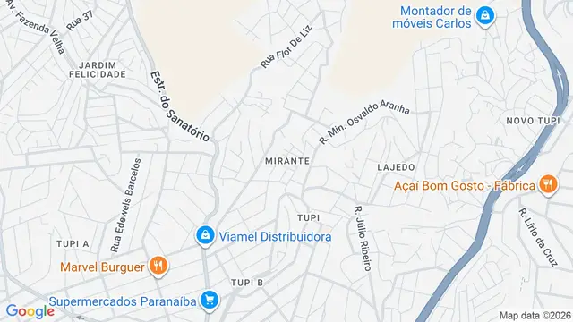 Mapa do bairro MIrante, Belo Horizonte - MG
