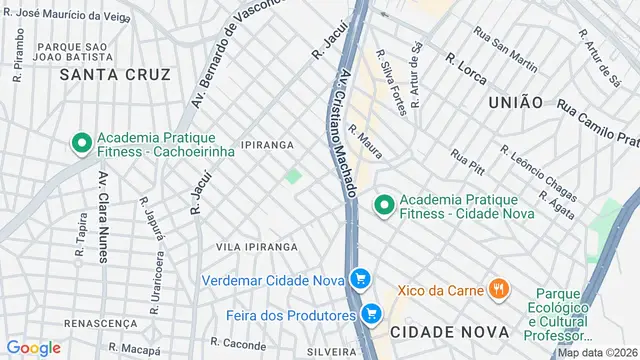 Mapa do bairro Nordeste, Belo Horizonte - MG