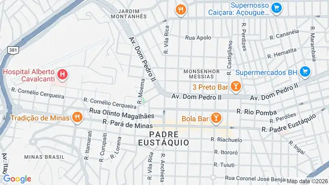 Mapa do bairro Noroeste, Belo Horizonte - MG