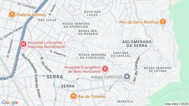 Mapa do bairro Nossa Senhora da Conceição, Belo Horizonte - MG