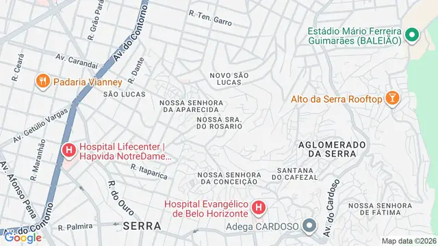 Mapa do bairro Nossa Senhora do Rosário, Belo Horizonte - MG