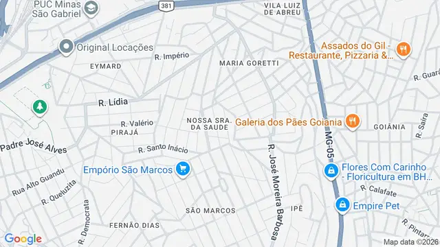 Mapa do bairro Nossa Sra. da Saude, Belo Horizonte - MG