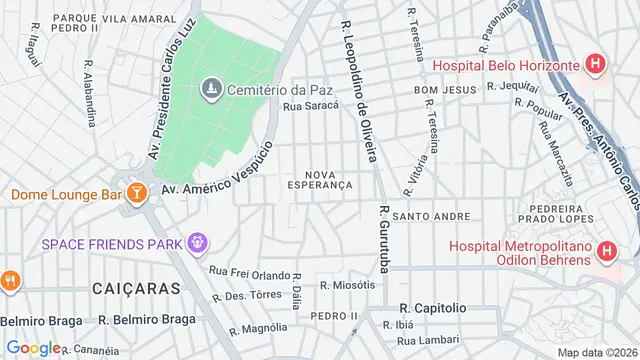 Mapa do bairro Nova Esperança, Belo Horizonte - MG