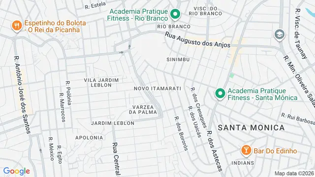 Mapa do bairro Novo Itamarati, Belo Horizonte - MG
