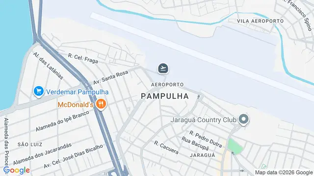 Mapa do bairro Pampulha, Belo Horizonte - MG