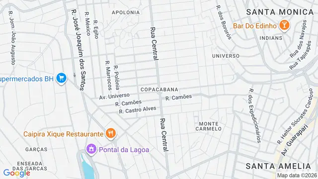 Mapa do bairro Parque Copacabana, Belo Horizonte - MG