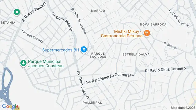 Mapa do bairro Parque Sao Jose, Belo Horizonte - MG