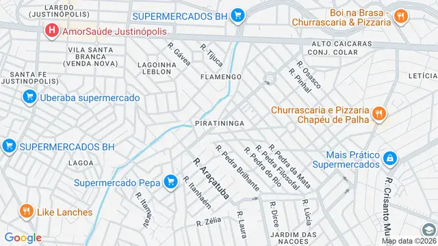 Mapa do bairro Piratininga (Venda Nova), Belo Horizonte - MG