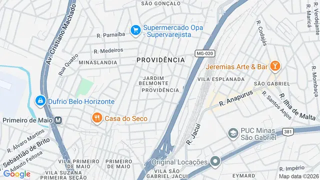 Mapa do bairro Providência, Belo Horizonte - MG