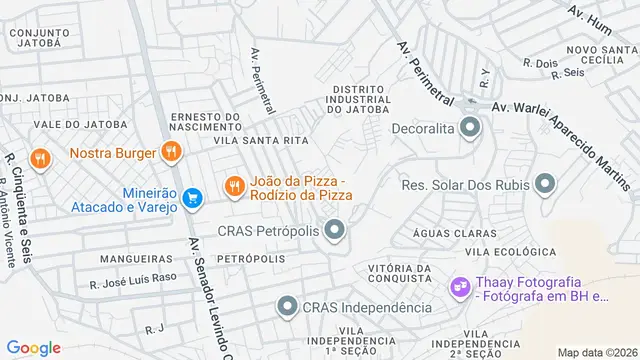 Mapa do bairro Regina, Belo Horizonte - MG