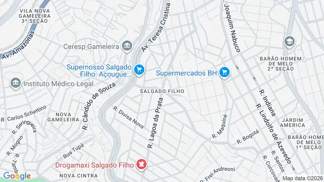 Mapa do bairro Salgado Filho, Belo Horizonte - MG