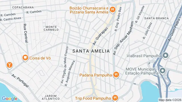 Mapa do bairro Santa Amelia, Belo Horizonte - MG