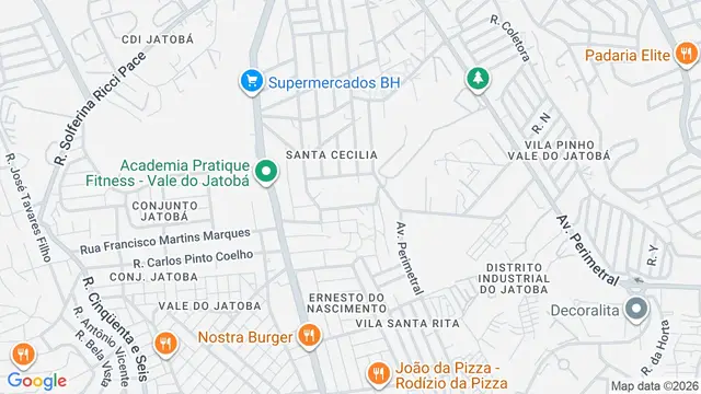 Mapa do bairro Santa Cecília Vale do Jatobá (Barreiro), Belo Horizonte - MG