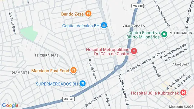 Mapa do bairro Santa Helena, Belo Horizonte - MG