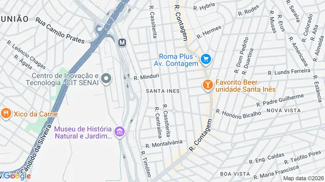 Mapa do bairro Santa Inês, Belo Horizonte - MG