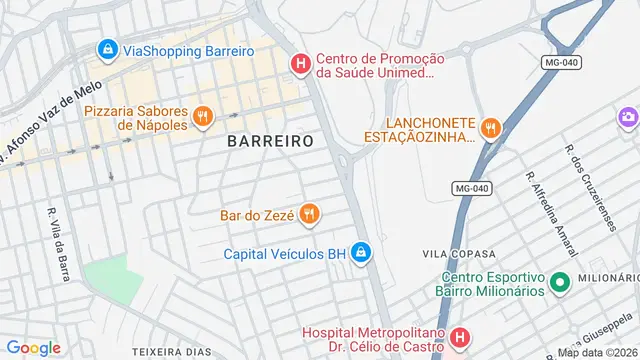 Mapa do bairro Santa Rita (Barreiro), Belo Horizonte - MG