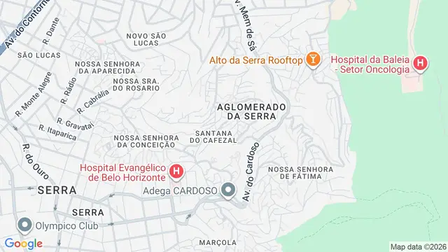 Mapa do bairro Santana do Cafezal, Belo Horizonte - MG