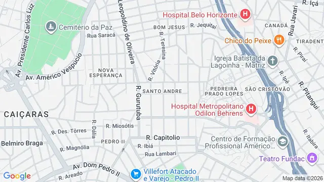 Mapa do bairro Santo Andre, Belo Horizonte - MG