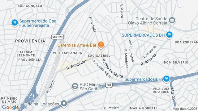 Mapa do bairro São Gabriel, Belo Horizonte - MG