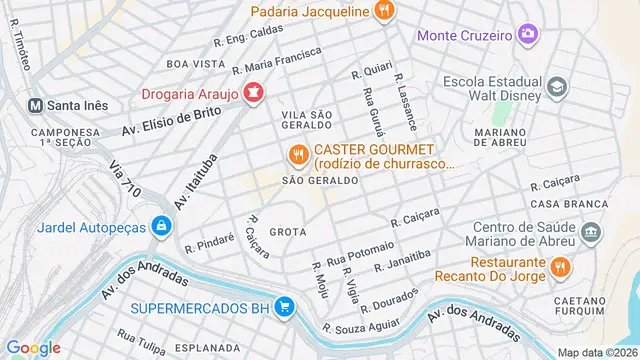 Mapa do bairro São Geraldo, Belo Horizonte - MG