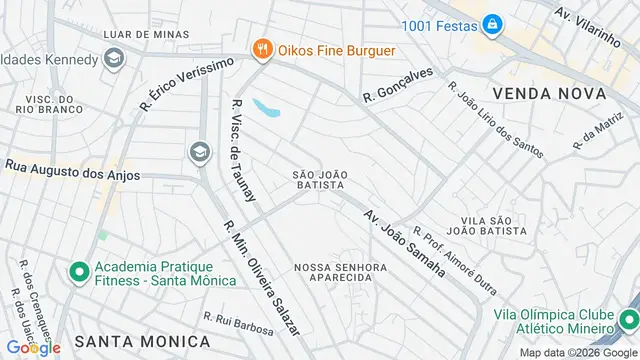 Mapa do bairro São João Batista, Belo Horizonte - MG