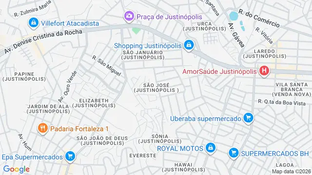 Mapa do bairro São José, Belo Horizonte - MG