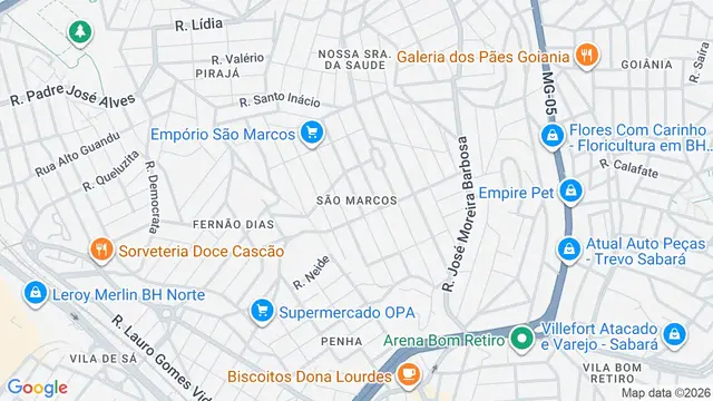 Mapa do bairro São Marcos, Belo Horizonte - MG