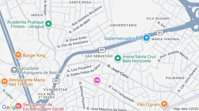 Mapa do bairro São Sebastião, Belo Horizonte - MG