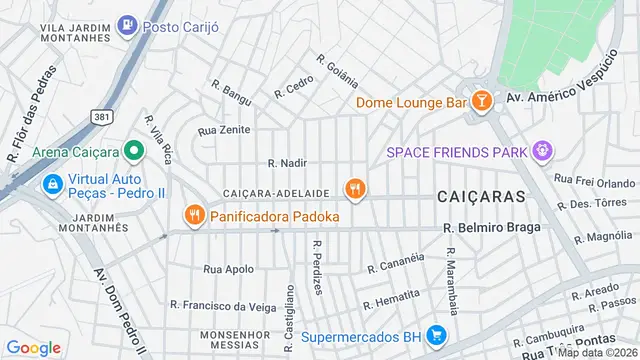 Mapa do bairro Satelite, Belo Horizonte - MG