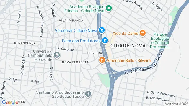 Mapa do bairro Silveira, Belo Horizonte - MG