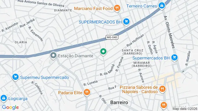 Mapa do bairro Sol Nascente, Belo Horizonte - MG - Rua Carmem Silva Guimarães