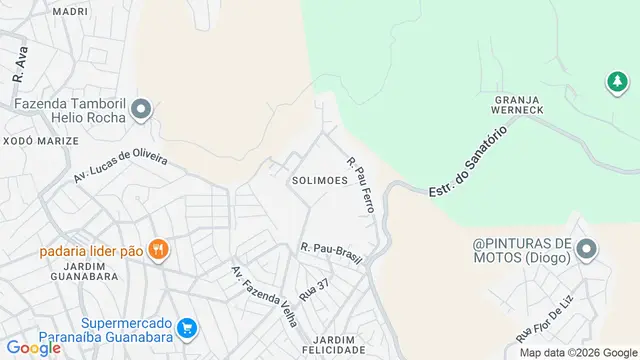 Mapa do bairro Solimões, Belo Horizonte - MG