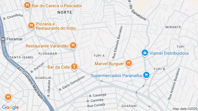 Mapa do bairro Tupi A, Belo Horizonte - MG