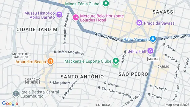 Mapa do bairro Universitário, Belo Horizonte - MG